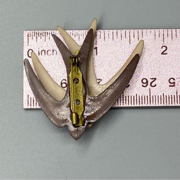 Vintage Celluloid Love Birds Swallows Brooch Pin - Picture 12 of 14